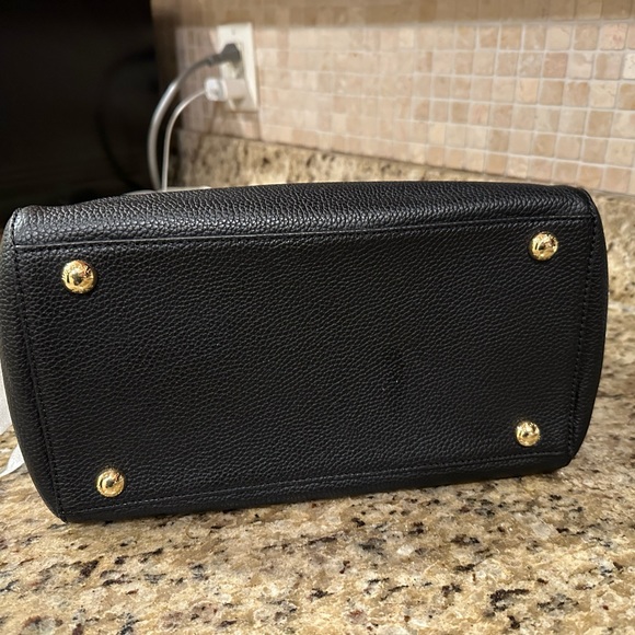 NWT MICHAEL Kors GRAYSON LARGE SATCHEL shoulder bag BLACK Leather Gold MSRP$348 - Picture 8 of 10